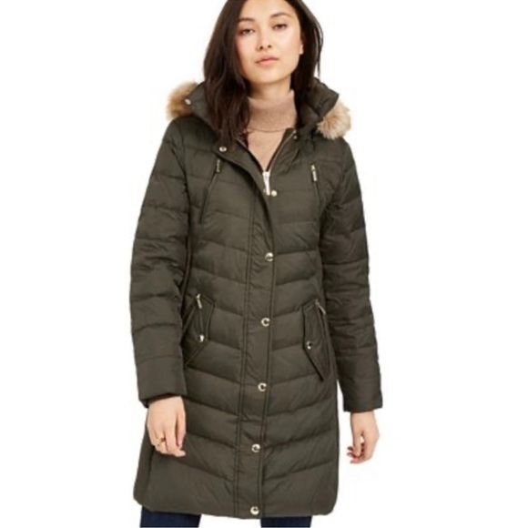 Michael Kors Faux Fur Down Coat - Picture 1 of 16